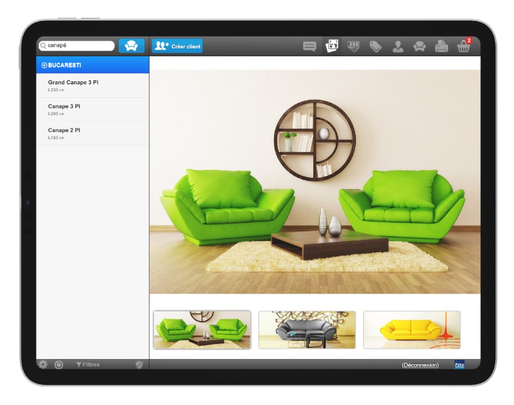 Ecolix New - outil d'aide à la vente sur tablette